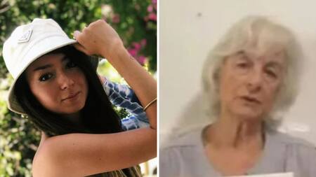 Shani Louk y su abuela Nicole. Foto: X @MsMorgannnnnnnn.