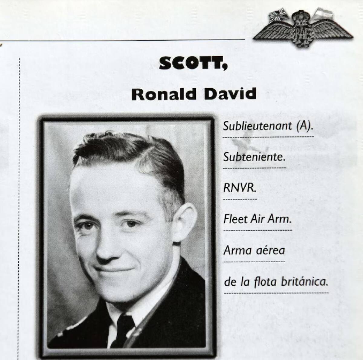 Ronnie Scott, pilloto argentino que combatió contra Hitler en la Segunda Guerra Mundial. Foto: Gentileza Infobae.