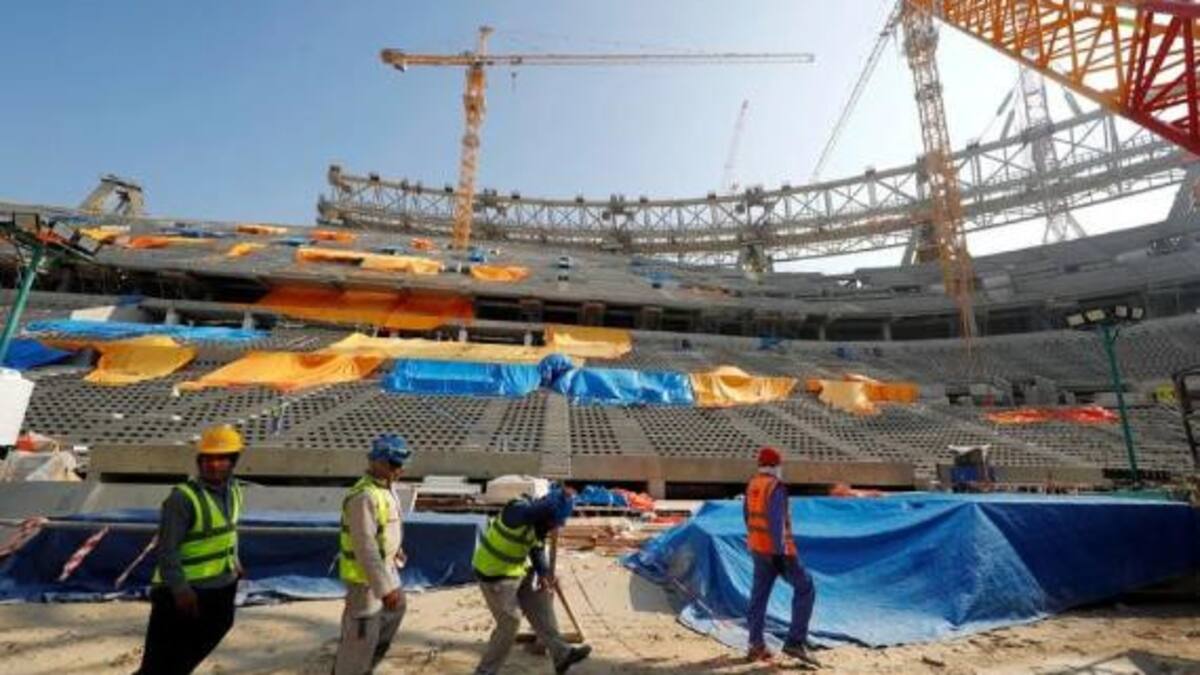 Construcción de estadios en Qatar. Foto: NA.