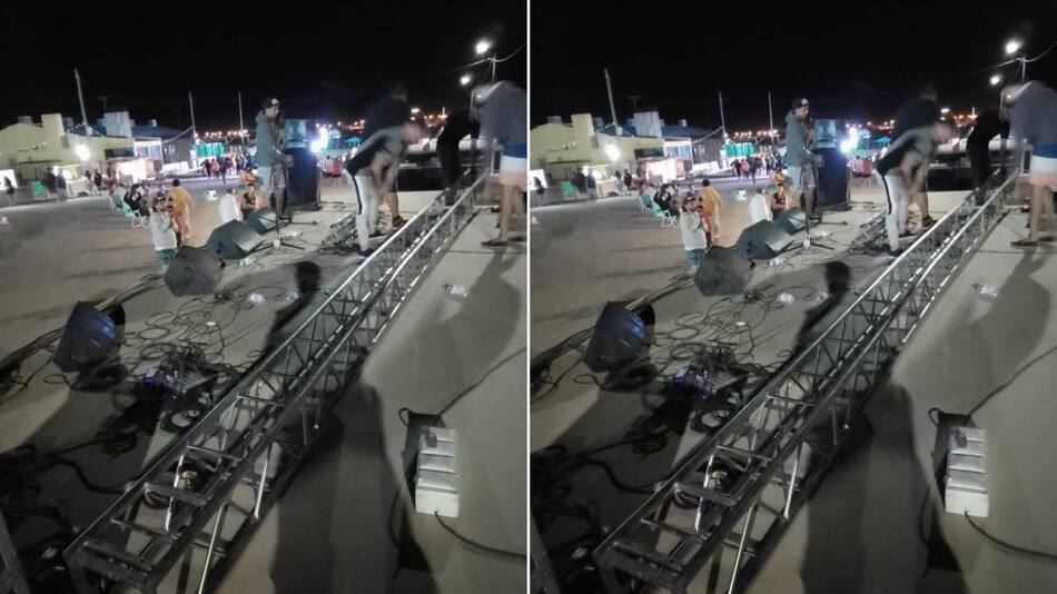 Parrilla de luces cae sobre el escenario en pleno show