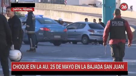 Choque autopista 25 de Mayo - Canal 26