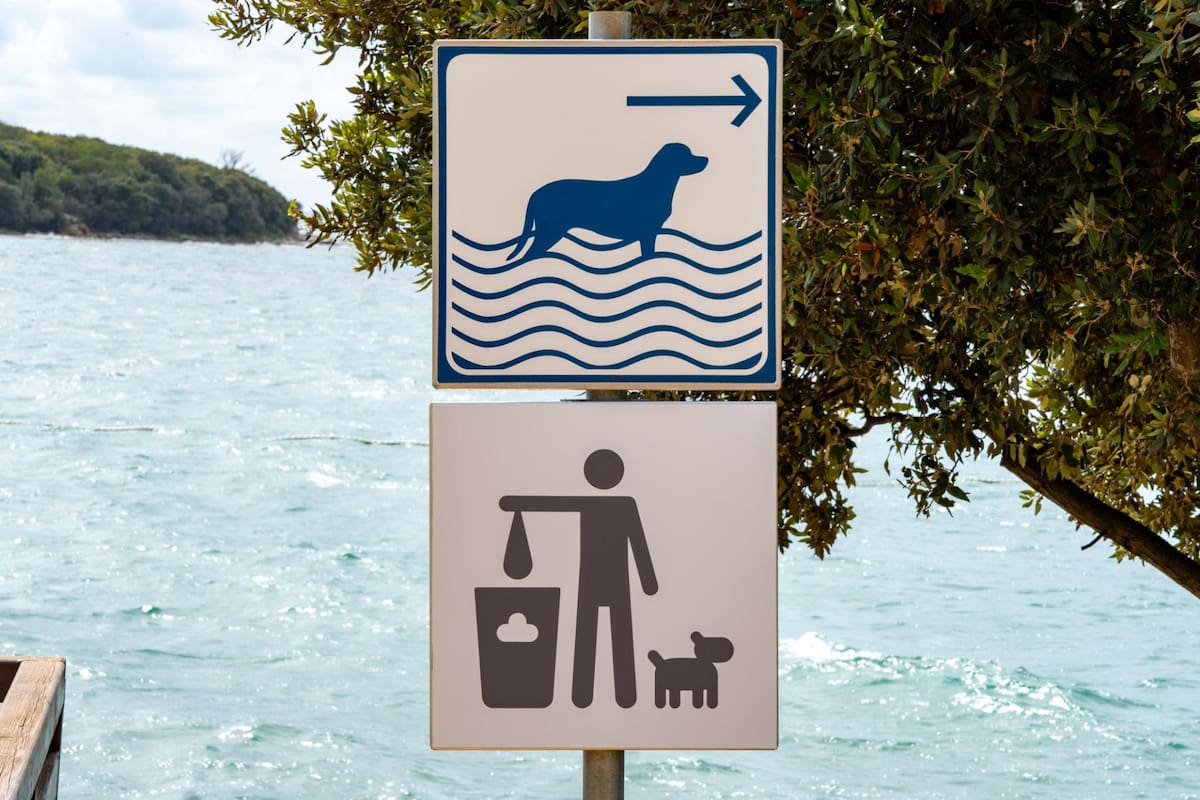 Playa para perros en Fažana, Croacia.