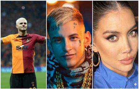 Mauro Icardi, L-Gante y Wanda Nara. Fotos: archivo.