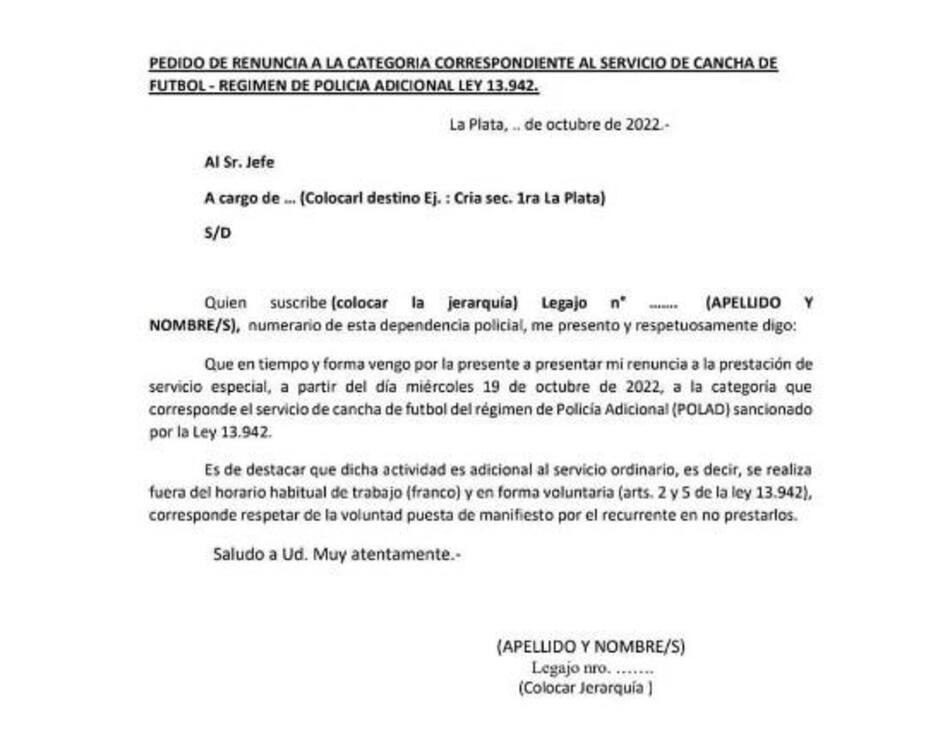 Renuncia de policías bonaerenses, foto redes sociales