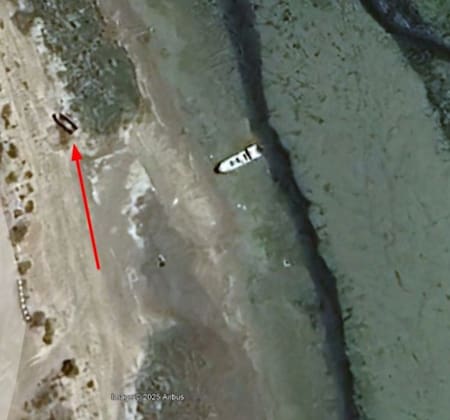 La zona donde se encontró la quinta embarcación usada en la Segunda Guerra Mundial. Foto: X @AbelBasti