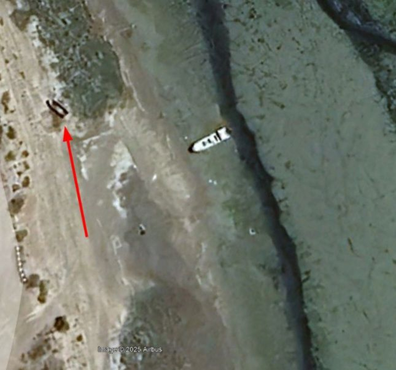 La zona donde se encontró la quinta embarcación usada en la Segunda Guerra Mundial. Foto: X @AbelBasti