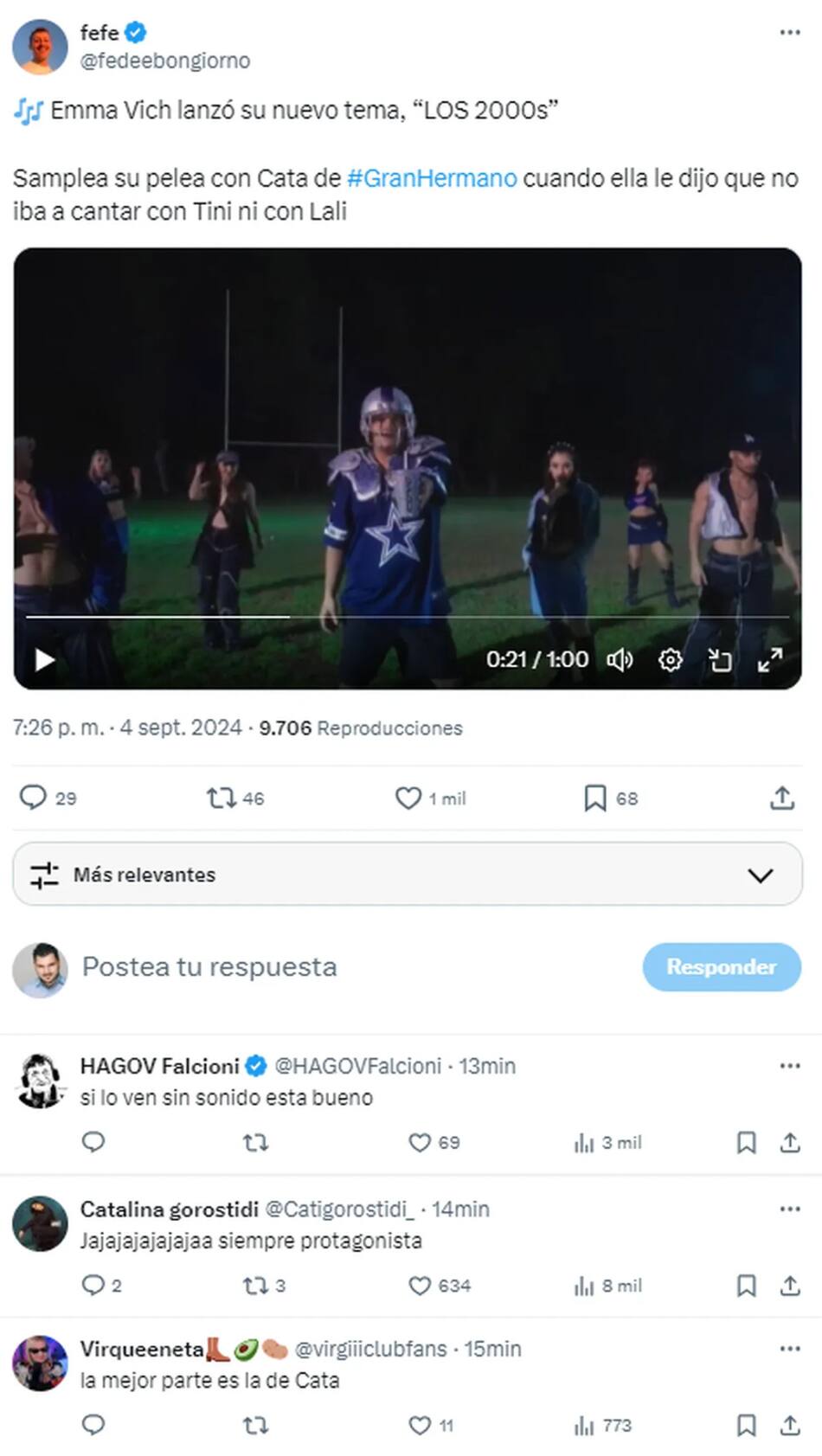 El comentario de Catalina.