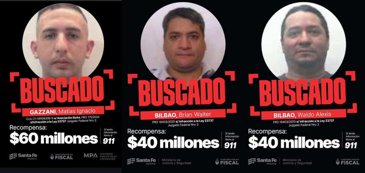 Los delincuentes más buscados por Santa Fe.