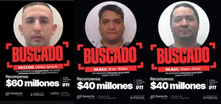 Los delincuentes más buscados por Santa Fe.