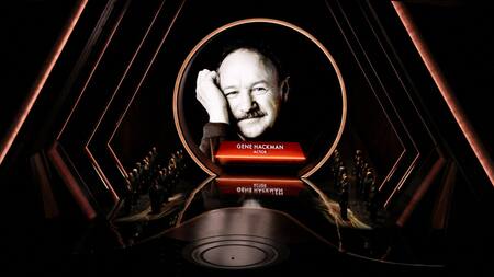 Gene Hackman, homenajeado en la entrega de los Oscars 2025. Foto: REUTERS/Carlos Barria.