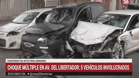 Choque múltiple en Avenida del Libertador
