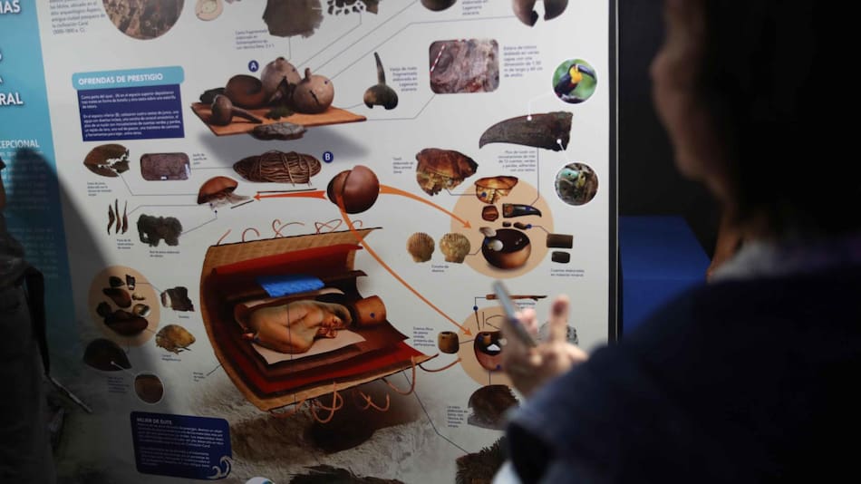Tumba de una mujer de casi 5 mil años encontrada en Perú. Foto: EFE.