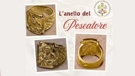 Anillo del Pescador del papa León XIV. Foto: Vatican News.