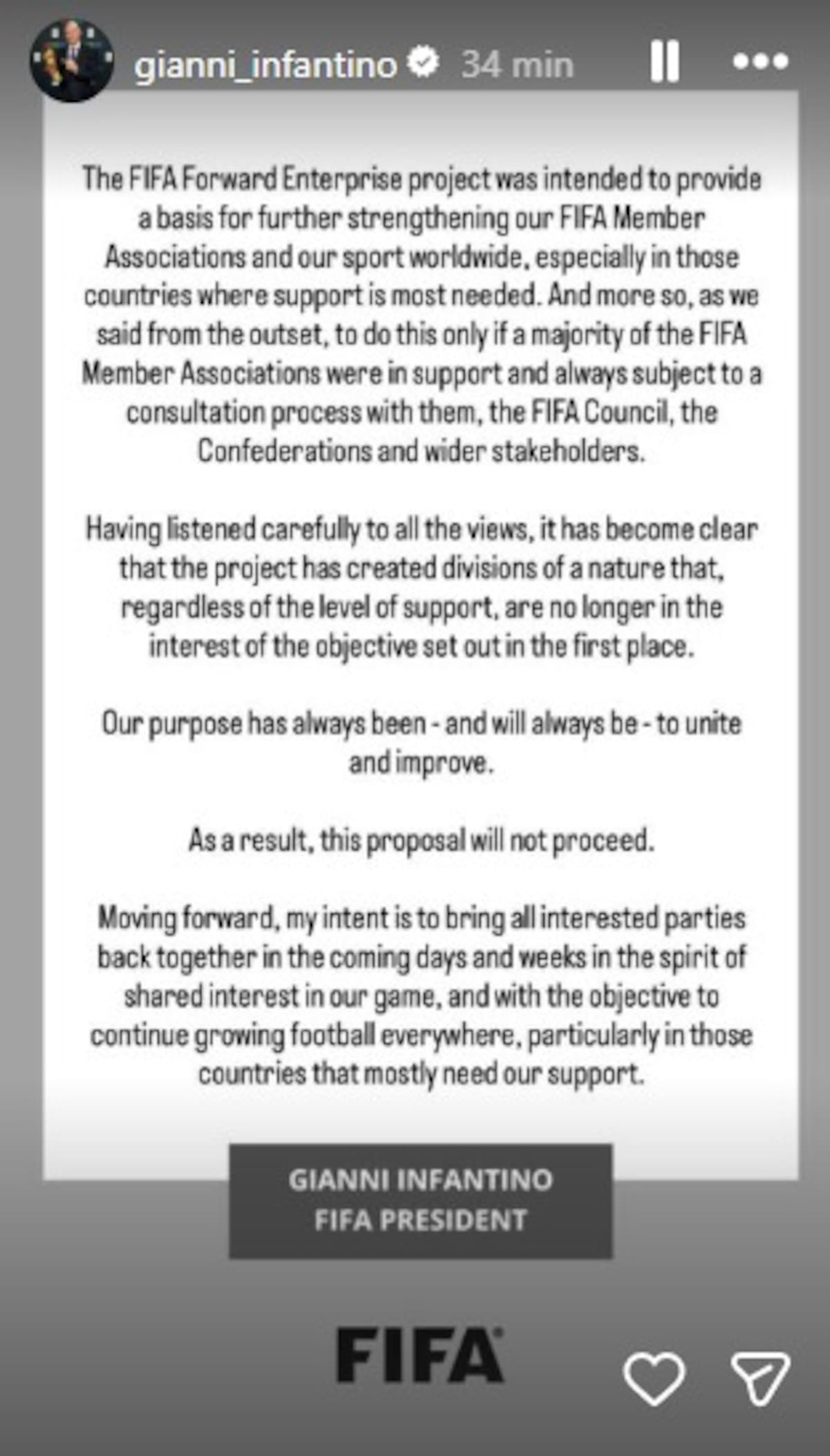 gianni infantino fifa proyecto mundiales privatización