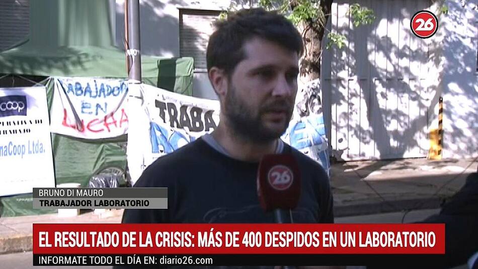 Despidos en laboratorio, desocupación, crisis económica, ajuste, Canal 26