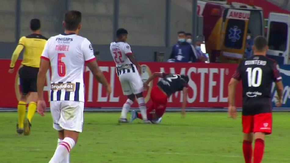 Lesión de Roberto Rojas vs Alianza Lima