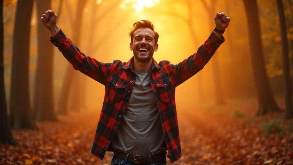 Persona feliz, festejo, alegría. Foto: Pexels.