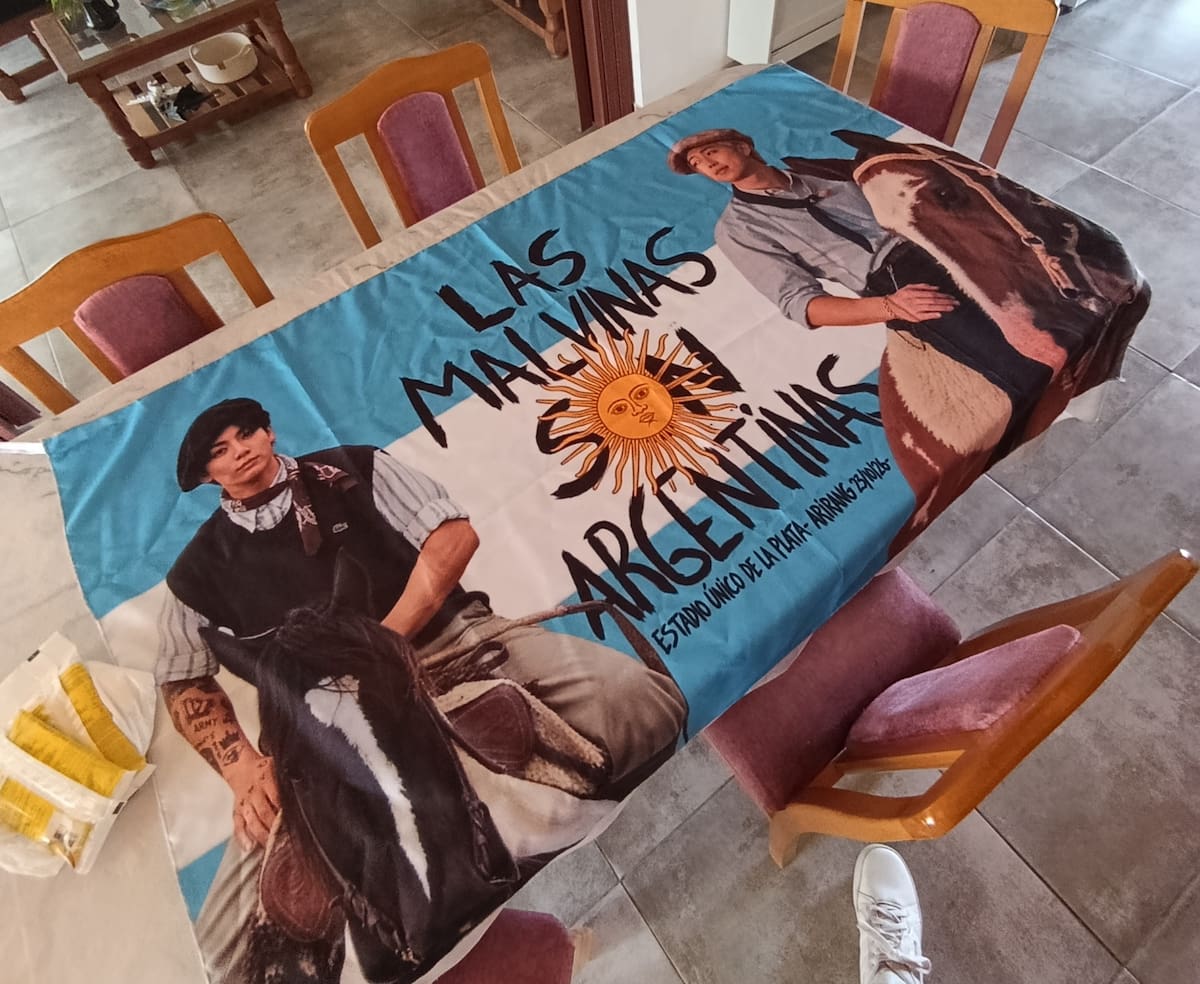 Banderas hechas por las fanáticas de BTS.