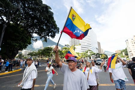 Protestas en Venezuela por los resultados de las elecciones. Foto: EFE.