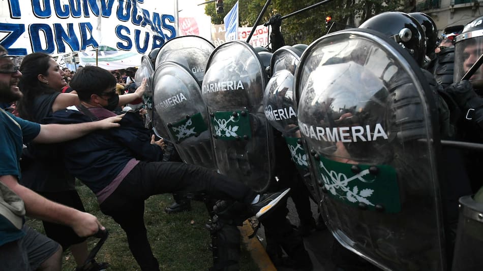 Incidentes en el Congreso. Foto: Télam.