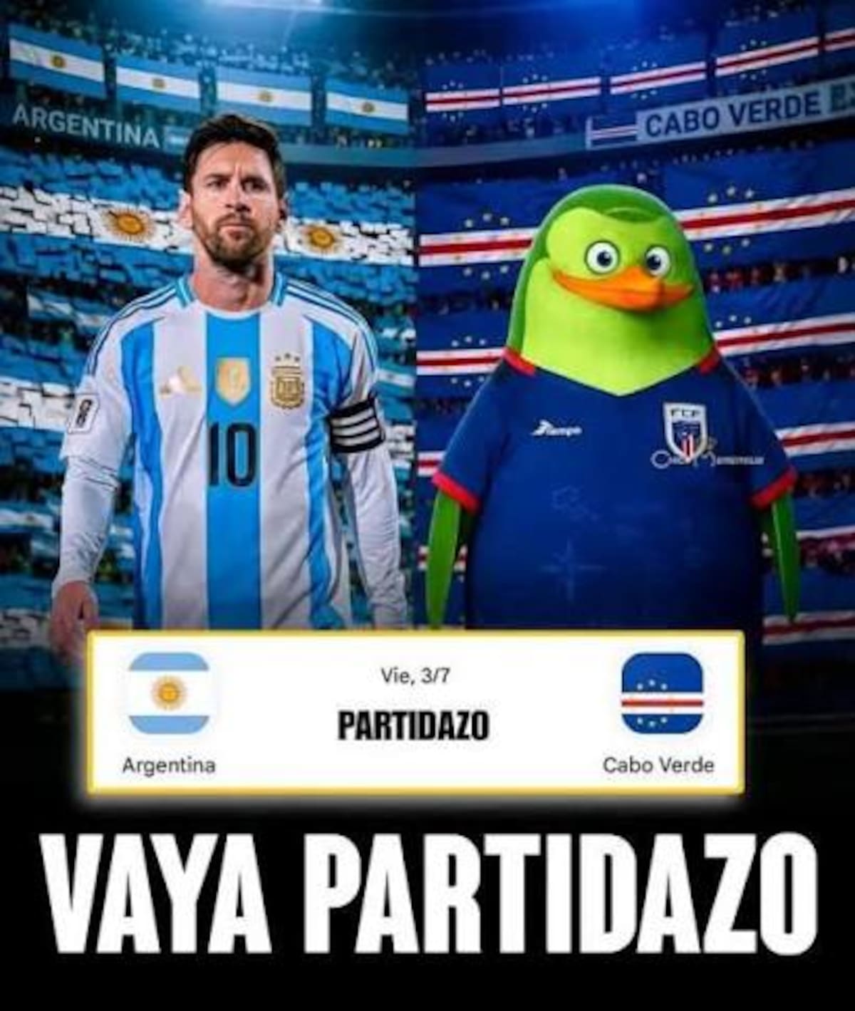 Los mejores memes de cara al partido entre la Selección Argentina y Cabo verde