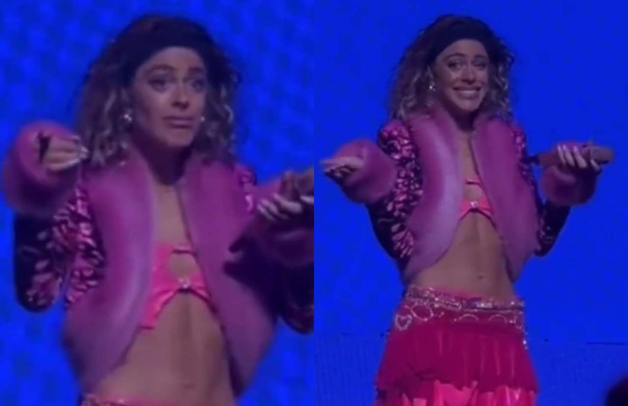 Tini Stoessel se olvidó la letra de la canción donde colaboró con Emilia. Foto: captura.