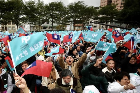 Manifestaciones en Taiwán. Foto: EFE.