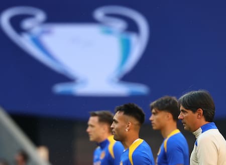 Lautaro Martínez, final de la Champions League. Foto: Reuters/Kai Pfaffenbach