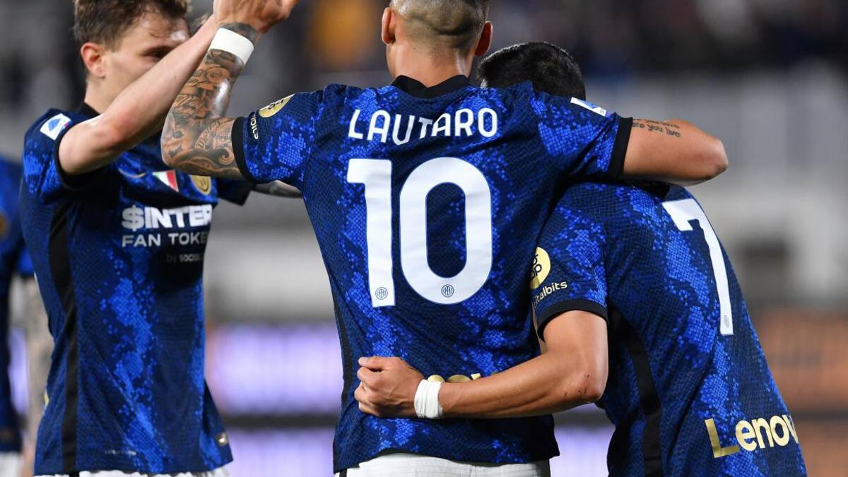 Festejo de Lautaro Martínez en el Inter, REUTERS