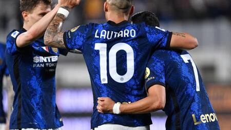 Festejo de Lautaro Martínez en el Inter, REUTERS