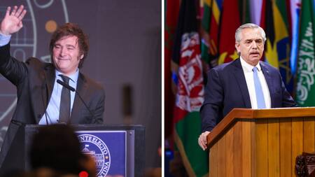 Javier Milei y Alberto Fernández. Foto: NA