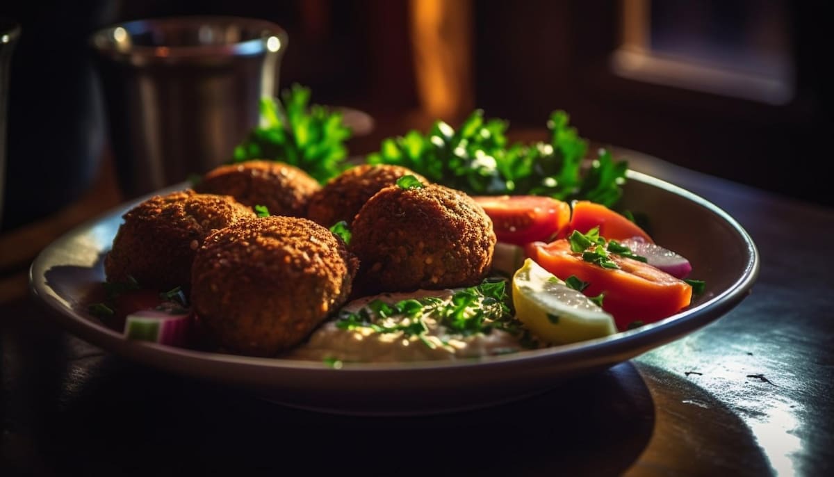 Croquetas con humus y verduras