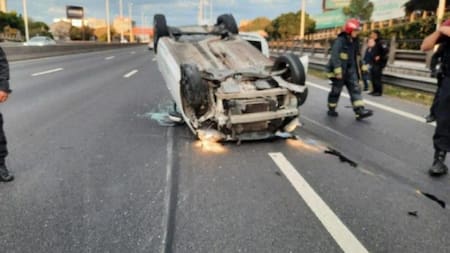 Choque en General Paz. Foto: NA.