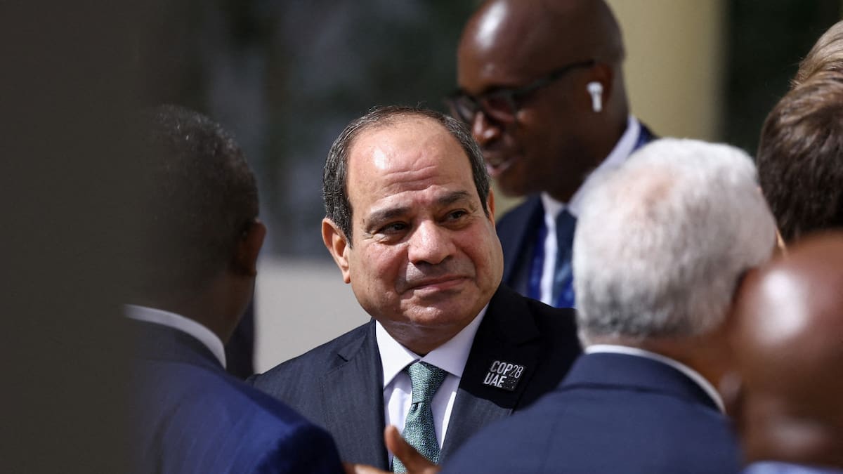 El presidente egipcio Abdel Fattah al-Sisi asiste a la Conferencia de las Naciones Unidas sobre el Cambio Climático (COP28) en Dubai. Reuters.