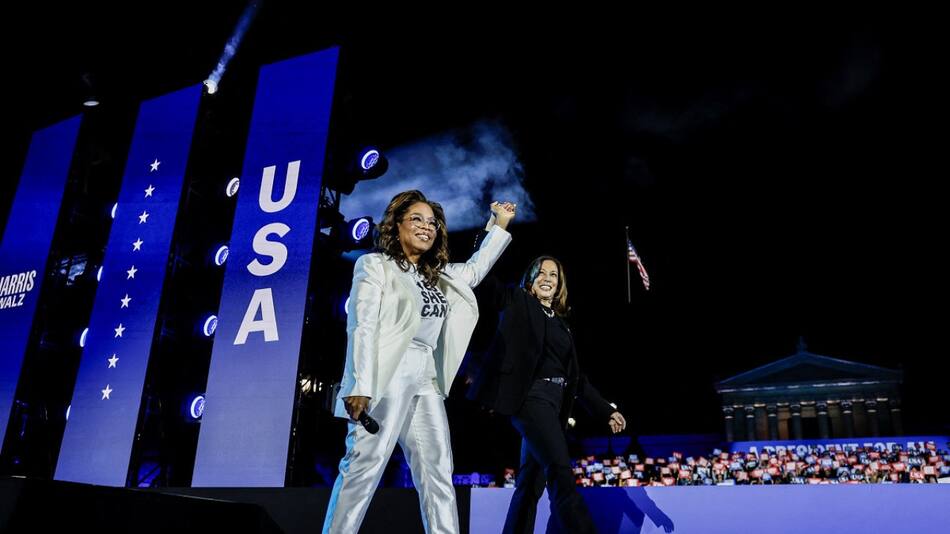 Oprah Winfrey apoyó a Kamala Harris en las elecciones de EEUU 2024. Foto: Reuters.