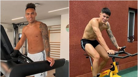 Lautaro Martinez y el Tucu Correa. Fotos: redes sociales