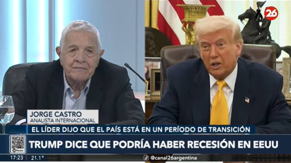 Jorge Castro sobre los dichos de Donald Trump sobre una recesión en Estados Unidos. Foto: Captura de video.