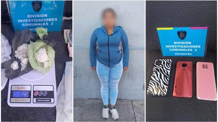 Detención de la mama dealer en Constitución. Fotos: @ragotelam