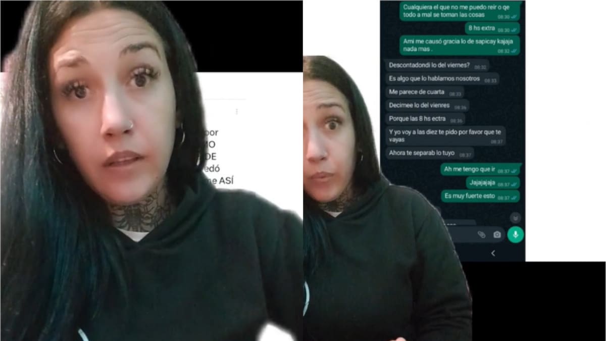 La joven que fue despedida por compartir un meme. Fotos: captura video.