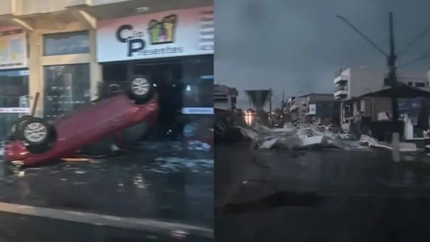 Autos y viviendas destrozadas: los videos más impresionantes del paso de dos tornados en Misiones y el sur de Brasil