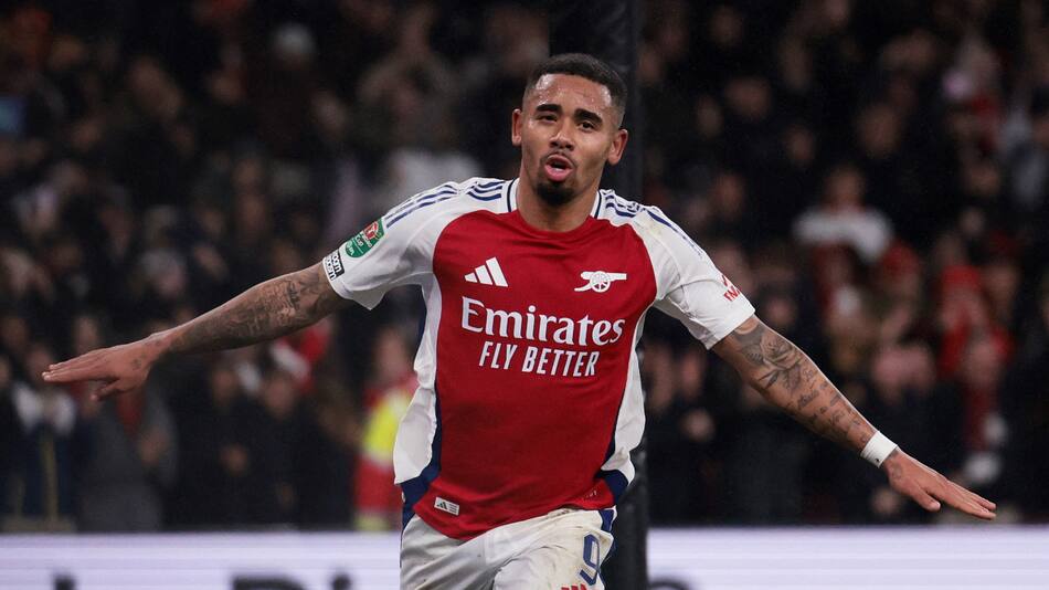 Gabriel Jesus aportó tres goles para que el Arsenal avance de ronda. Foto: Reuters.