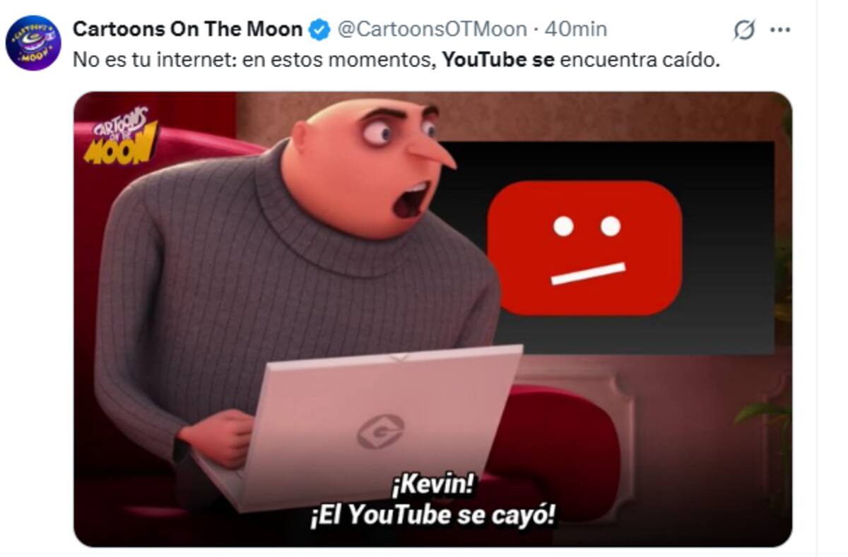 se cayó youtube a nivel mundial