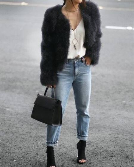 Chaquetas cazadoras peludas. Foto Pinterest