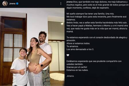 Jimena Barón anunció su embarazo en redes sociales. Foto: Instagram / jmena.