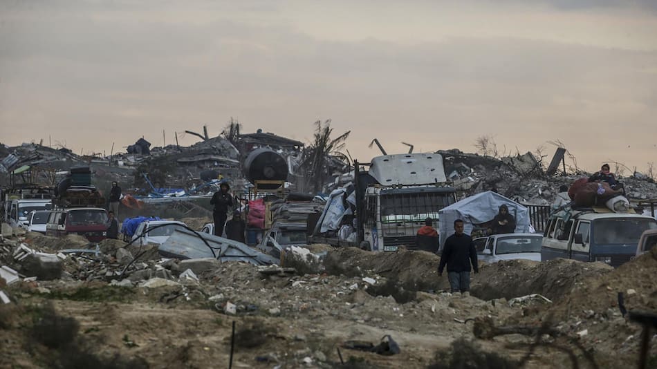 Palestinos en la Franja de Gaza. Foto: EFE/Mohamed Saber.