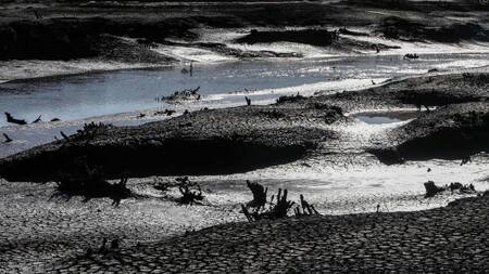 Embalse Paso Severino afectado por la sequía en Canelones (Uruguay). Foto: EFE
