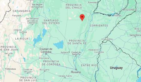 Los Amores, un pueblo ubicado en el norte de Santa Fe. Foto: Google Maps