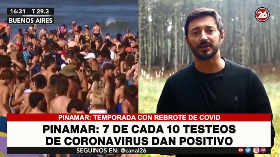 Rebrote de casos de coronavirus en Pinamar, CANAL 26