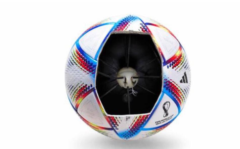 Adentro de Al Rihla, la pelota del Mundial. Foto: Adidas.