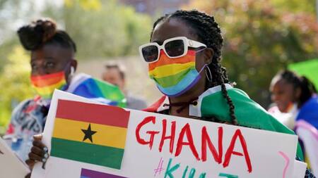 Marcha por los derechos LGTBQ en Ghana.